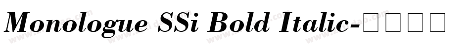Monologue SSi Bold Italic字体转换